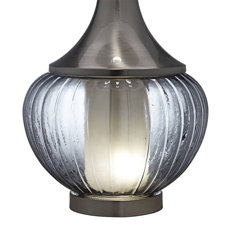 Metal and Glass Night Light Table Lamps Set of 2 - 28" x 16"