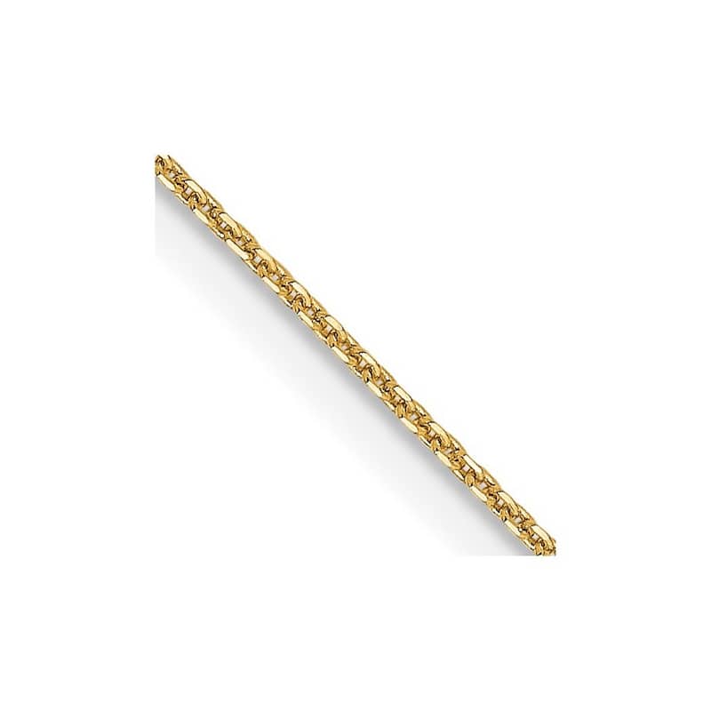 Curata Italian 14k Yellow Gold 0.85mm Diamond-Cut Cable Chain Necklace Options: 16 18 20