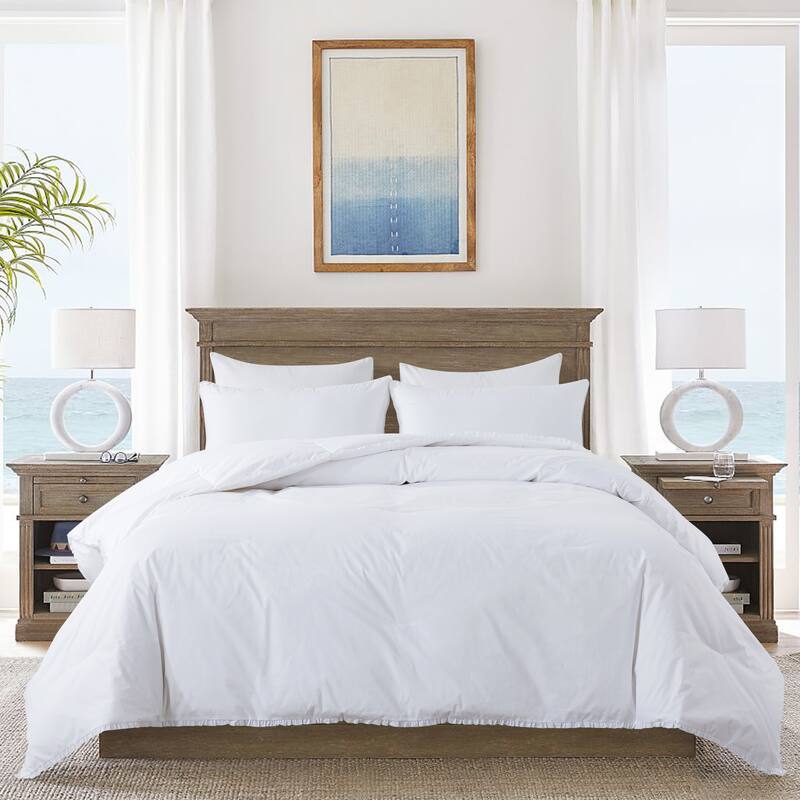 Ruffled Edge Down Comforter - King - White