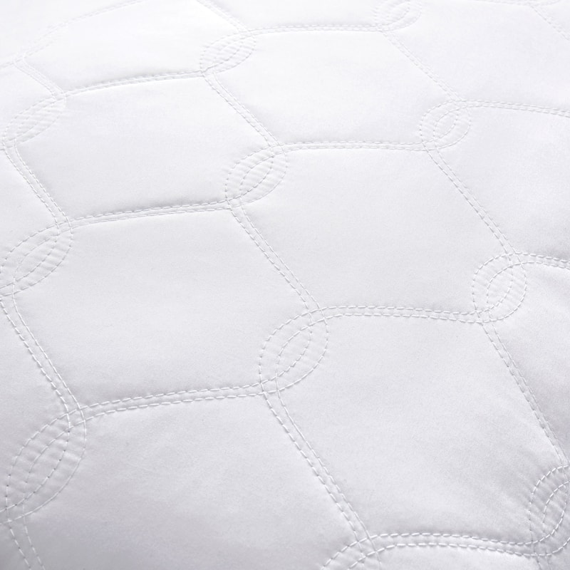 2 Pack Goose Feather Down Pillows with Quilted Cotton Cover - White