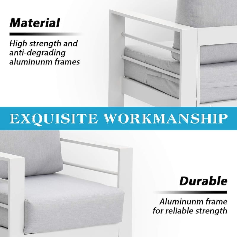 Royalcraft 4 Piece Aluminum Outdoor Patio Furniture Set