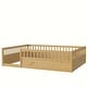 preview thumbnail 6 of 23, Solid Full Wooden Floor Bed Frame with Safety Fence for Kids, Low to Ground Design for Bedroom and Playroom Use, Natural