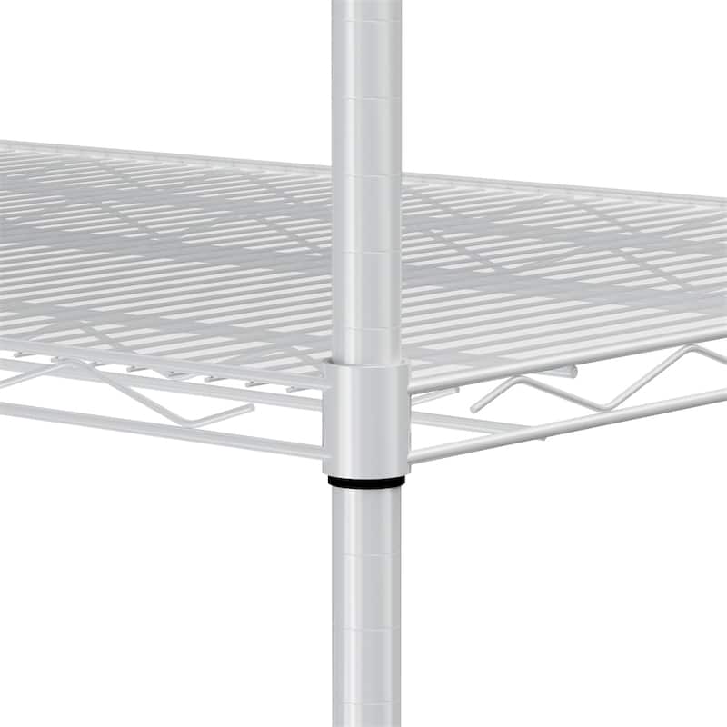 5 Tier Steel Heavy Duty Adjustable Shelves with Wheels and Feet