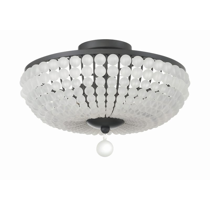 Bella 3 Light Matte Black Ceiling Mount - 15.75"W x 10.25"H