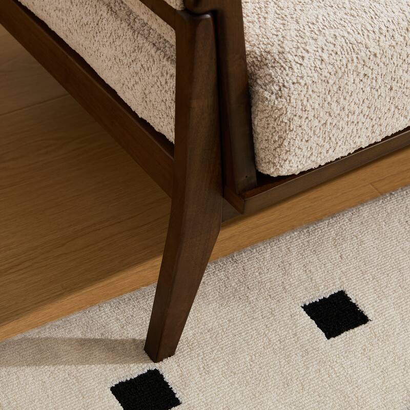 Christopher Knight Home - Mid-Century Modern 3-Seater 74" Upholstered Sofa with Solid Wood Frame