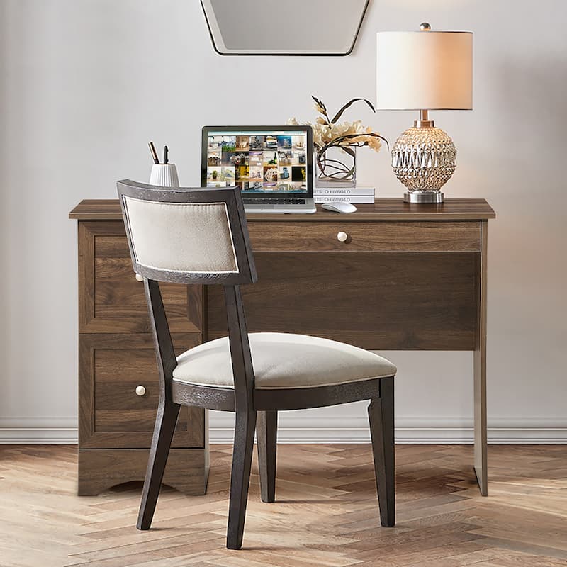 Compact Computer Desk Wooden Home Office Workstation with 3 Drawers