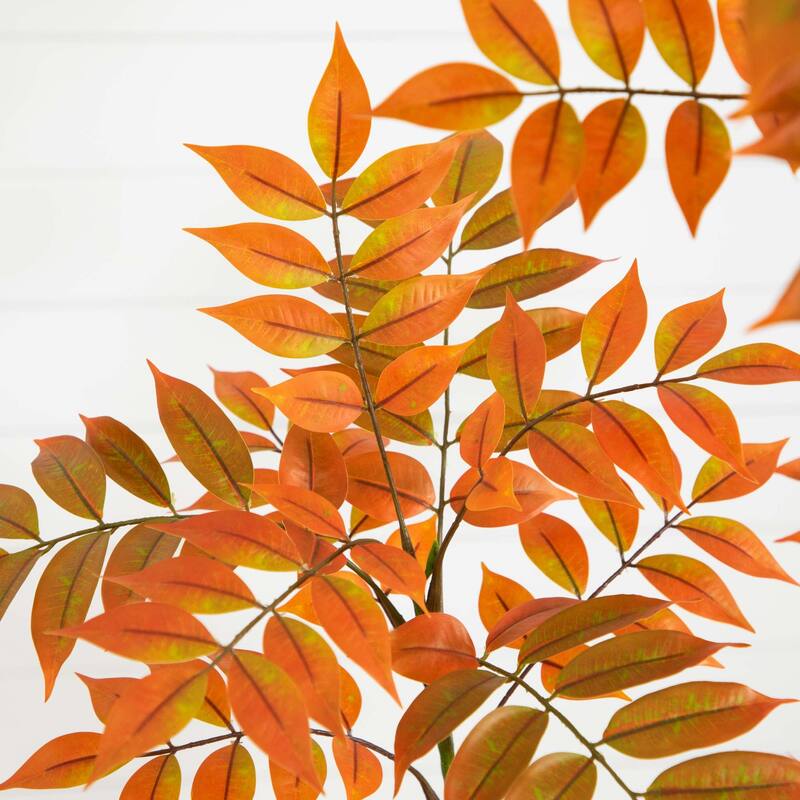 Artificial Sumac Potted Tree - 5' - Orange and Brown
