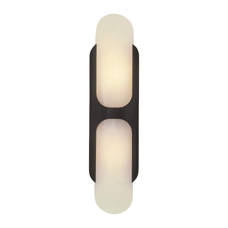 Alora Lighting WV357217 Odin 2 Light 4" Tall Bathroom Sconce - Urban Bronze / Alabaster