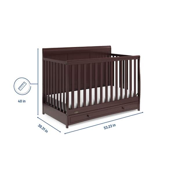 dimension image slide 1 of 2, Graco Asheville 4-in-1 Convertible Crib