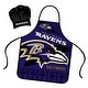 preview thumbnail 1 of 1, NFL Apron & Chef Hat Set, with Large Team Logo - Baltimore Ravens - 31" x 25"