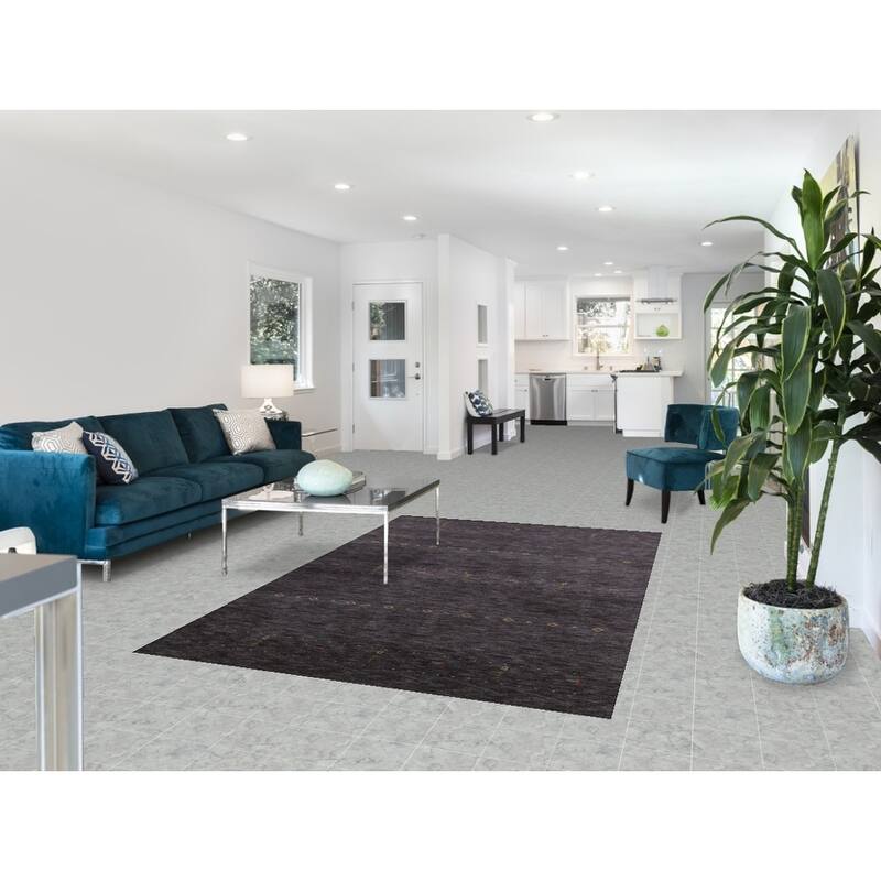 Hand Knotted Oriental 100% Wool Carpet Tribal Animal Pictorial Greys & Charcoal Gabbeh Area Rug - 7' 10'' X 5' 0''