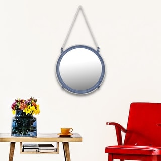 Blue Metal Mirror with Rope Hanger - Bed Bath & Beyond - 36590042