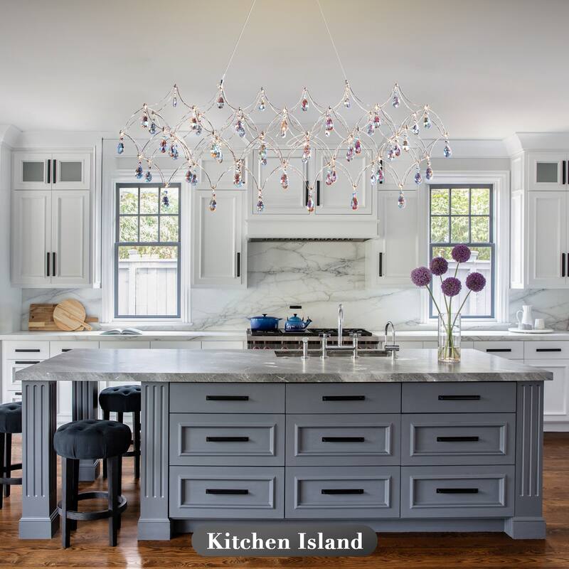 KAYLA Modern Crystal Chandelier - Luxury LED Pendant Ceiling Light