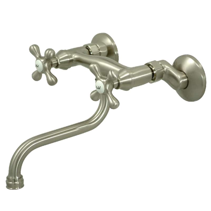 Kingston Two-Handle 2-Hole Wall Mount Bathroom Faucet - Brushed Nickel