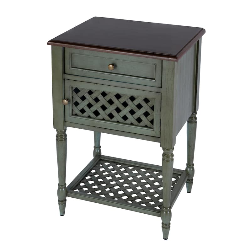 Chadway Rustic End Table - Rustic Green - Veneer/MDF