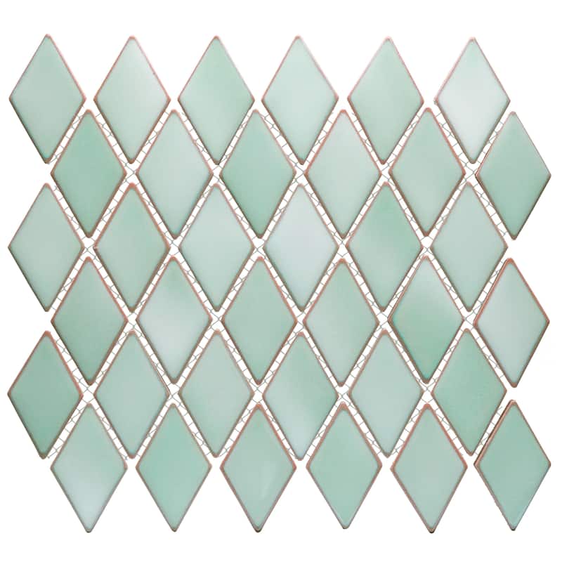 Merola Tile Hudson Kite Mint Green 10-1/8" x 11-3/4" Porcelain Mosaic Floor and Wall Tile