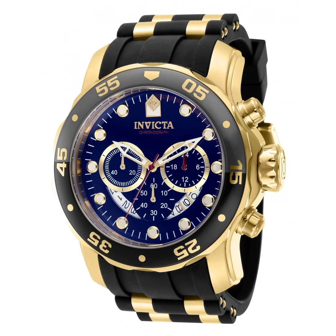 Invicta Men's 37229 Pro Diver Quartz Chronograph Blue, Red Dial Watch