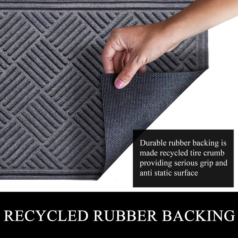 A1HC New All Weather Superior Dirt and Moisture Absorbing Polypropylene Door Mat with Non-Slip Backing for Inside Outside Use