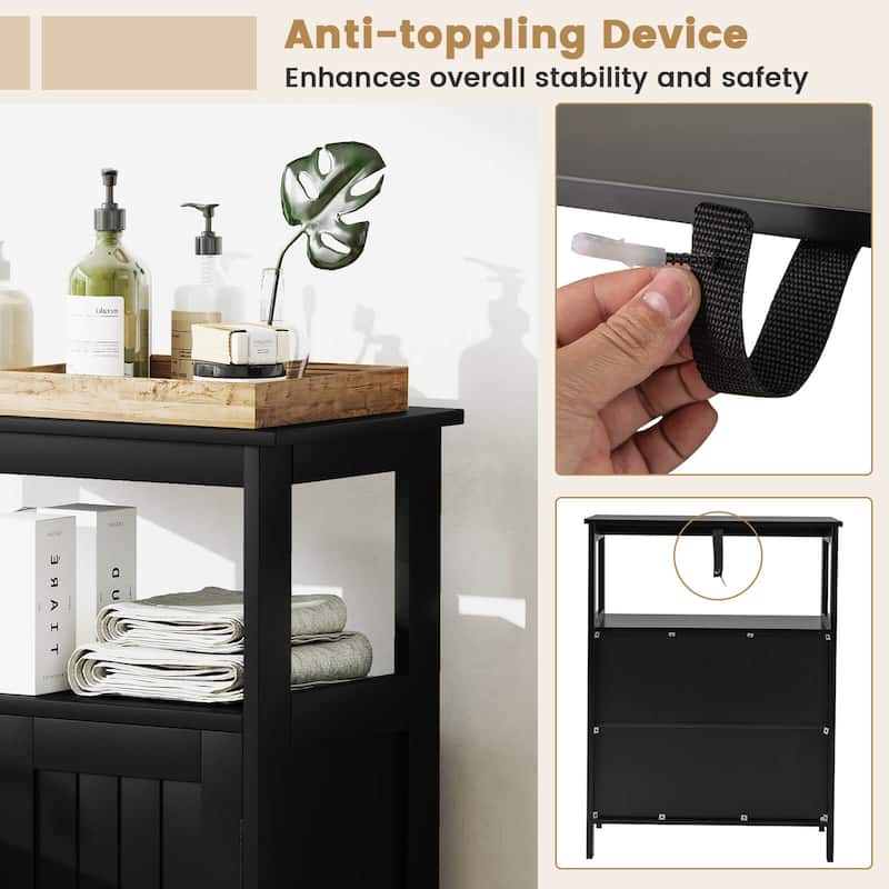 Bathroom Storage Cabinet Freestanding Organizer w/Adjustable Shelf