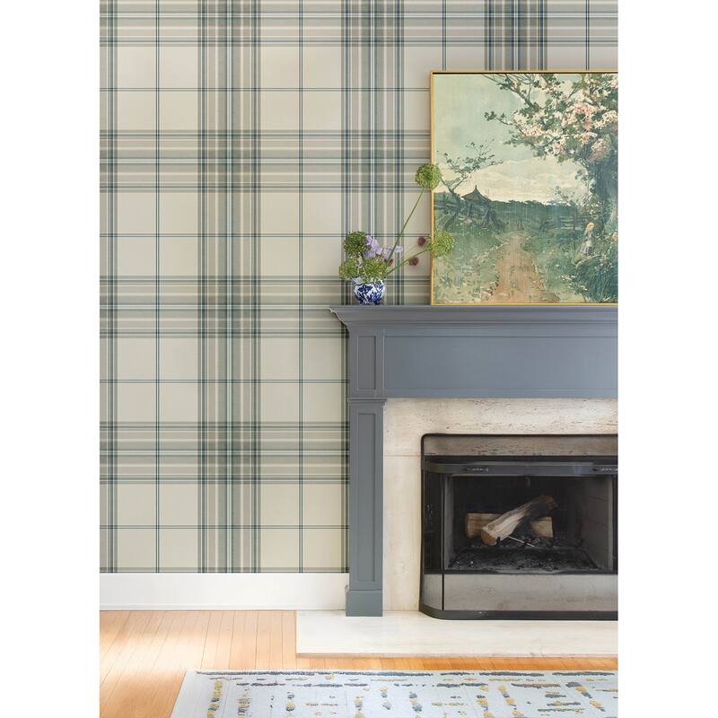 A-Street Prints Westley Moss Plaid Wallpaper