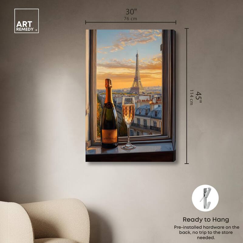Classy Drink in Paris Canvas by Art Remedy, Gallery Wrapped