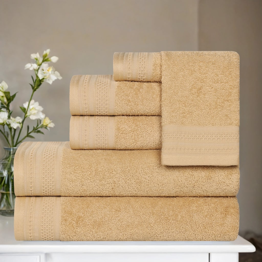 Blue Nile Mills 100% Cotton Honeycomb Waffle 6-Piece Towel Set