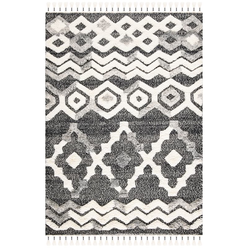 SAFAVIEH Hand-Knotted Casablanca Shag Bergdis Tribal Wool Rug