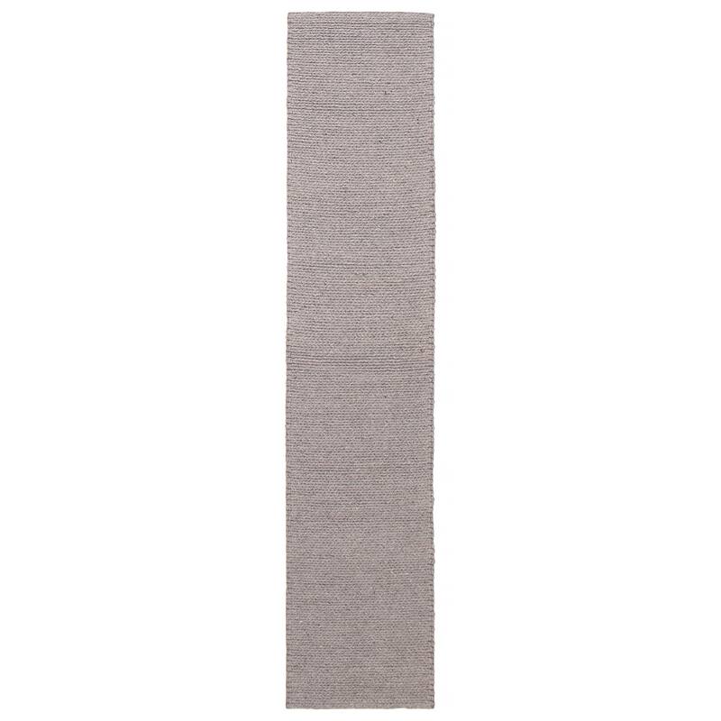 ECARPETGALLERY Braid weave Sienna Grey Wool Rug - 1'11 x 9'3 - Grey - 1'11 x 9'3