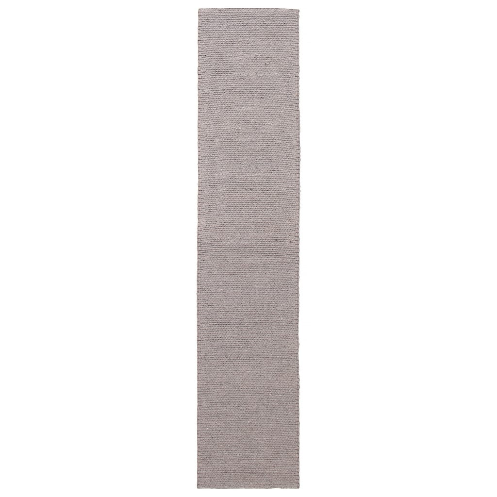 ECARPETGALLERY Braid weave Sienna Grey Wool Rug - 1'11 x 9'3