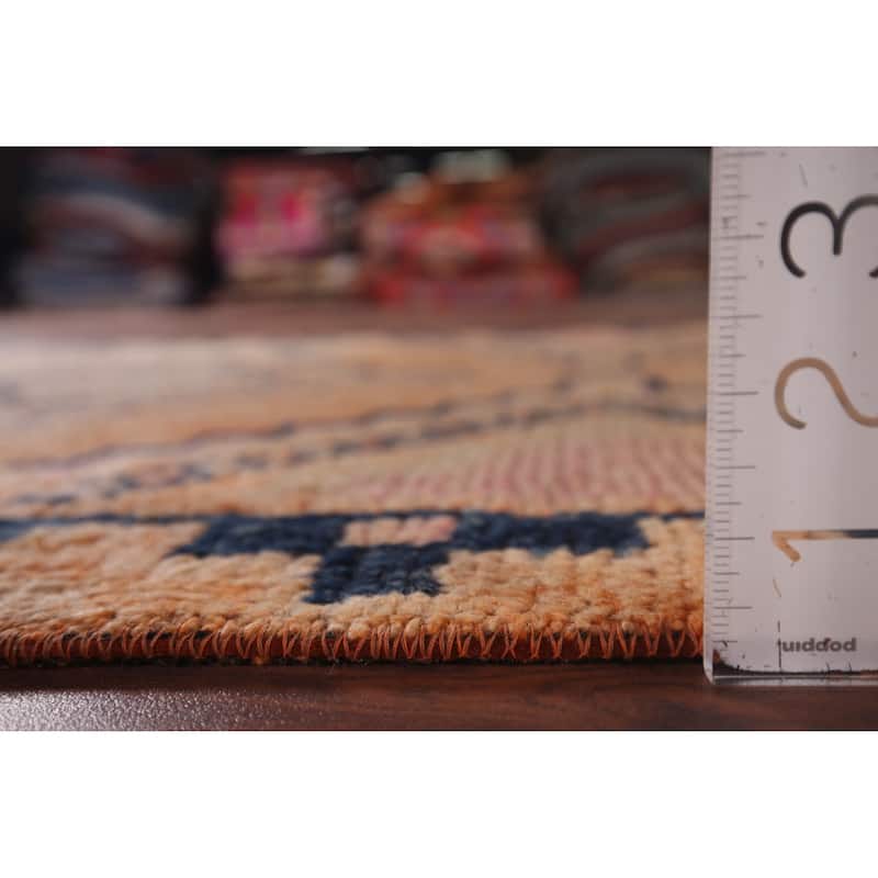 Transitional Oushak Vintage Runner Rug Handmade Foyer Wool Carpet - 3'2"x 10'9"