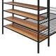 preview thumbnail 10 of 26, Twin Over Full Metal Bunk Bed with 5-Tier Shelves, Heavy Duty Bunk Bed Frame with Built-In Stairs & Mesh Guardrails