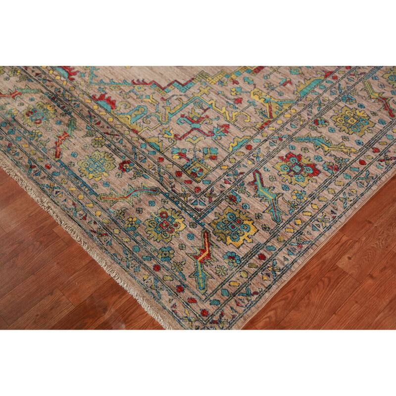 Brown Vegetable Dye Ziegler Oriental Area Rug Hand-Knotted Wool Carpet - 6'10"x 10'5"