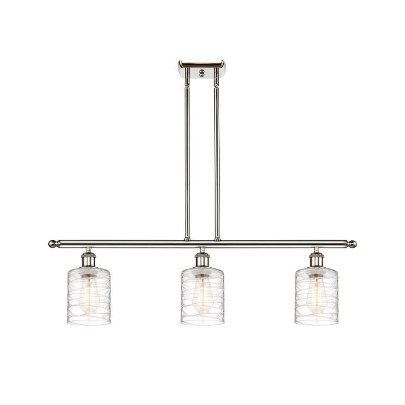 Innovations Lighting Ballston Cobbleskill - 3 Light 36" Island Light - Polished Nickel