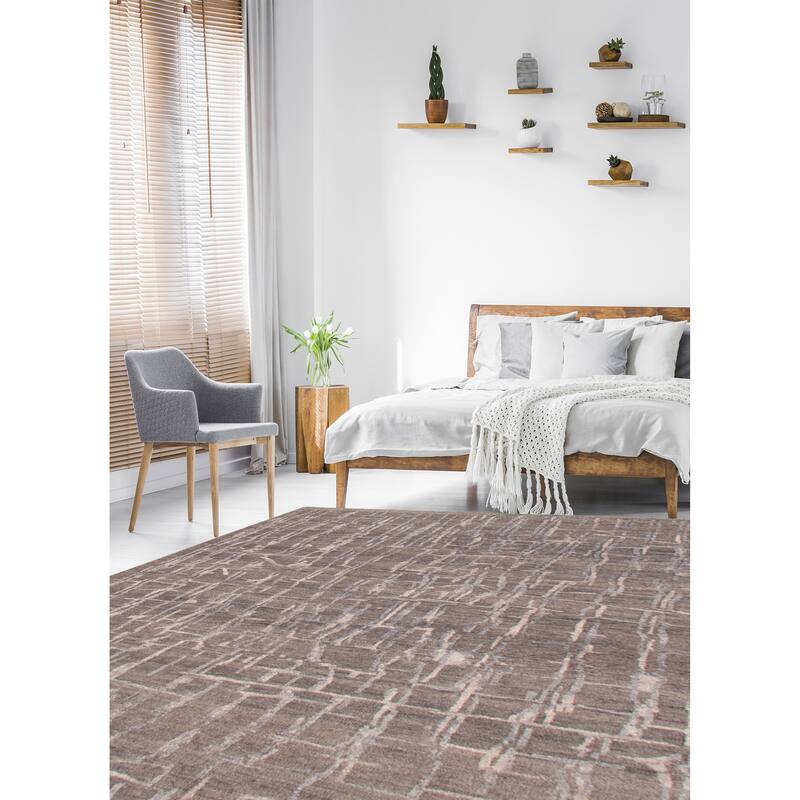 ECARPETGALLERY Hand-knotted Heritage Dark Grey Silk, Wool Rug - 5'3 x 7'8