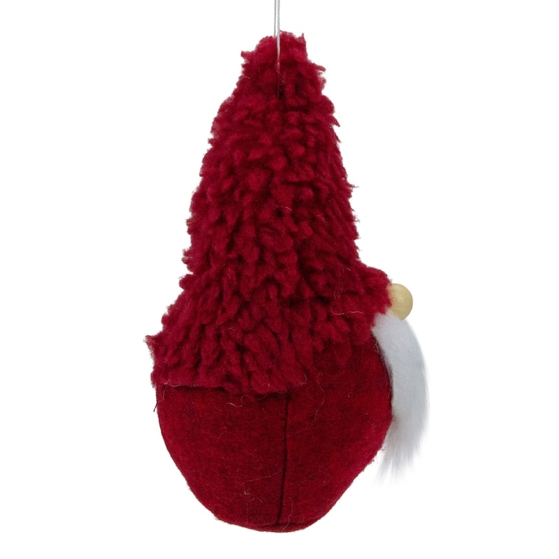 Plush Gnome Christmas Ornament - 7" - Burgundy