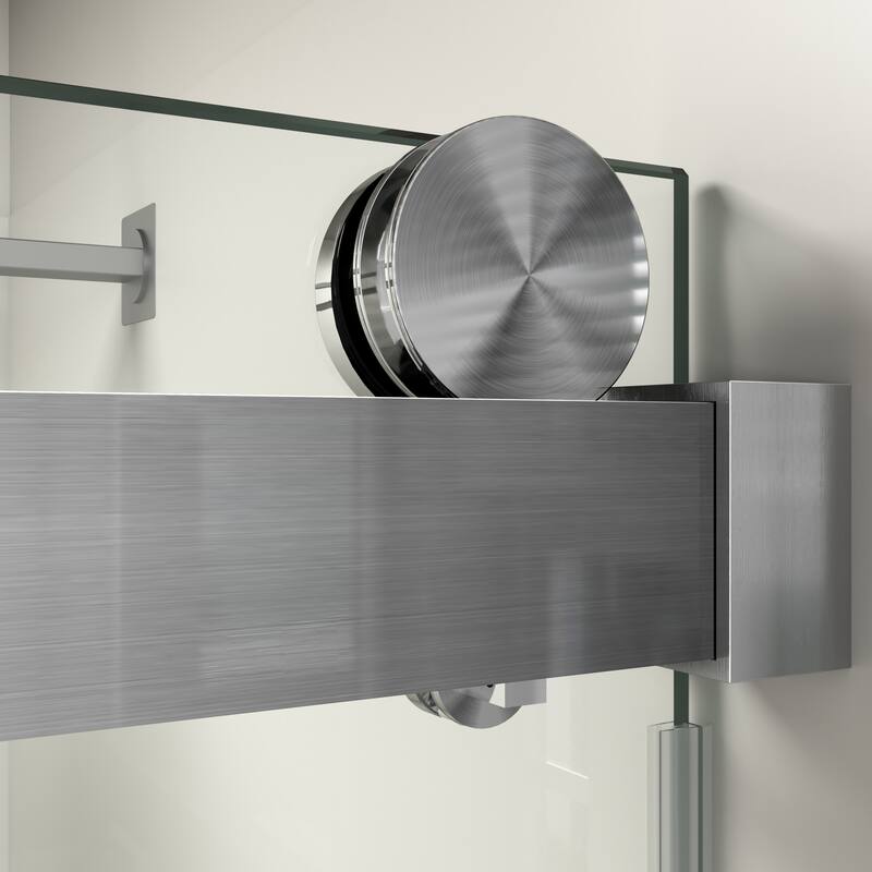 ABRUZZO 56-60" W x 76" H Frameless Soft-Closing Single Sliding Shower Door 1/4" (6mm) Explosion-Proof Tempered Glass