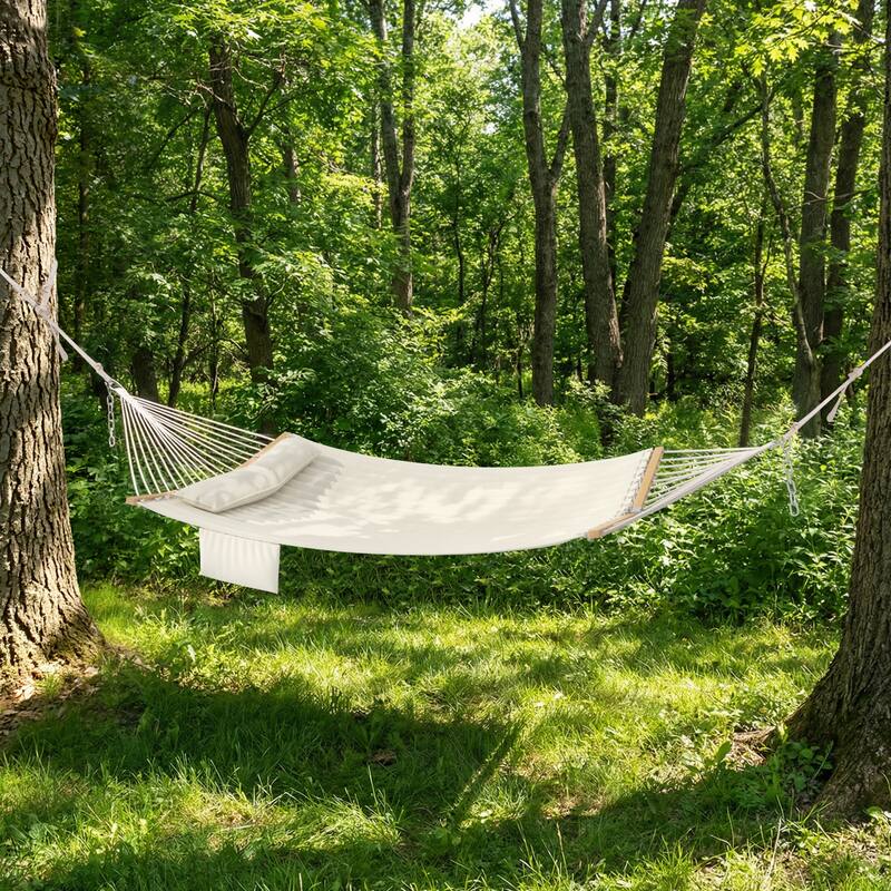 EROMMY Modern Portable Hammock, Hand-Woven Ropes, Anti-Tipping Design for Backyards, Beaches & Campsites
