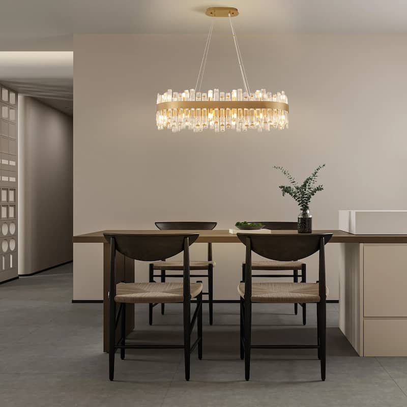 36-Inch Modern Luxury Gold Crystal Chandelier for Dining Room, 24-Light French Empire Ceiling Light, for Living Room or Bedroom