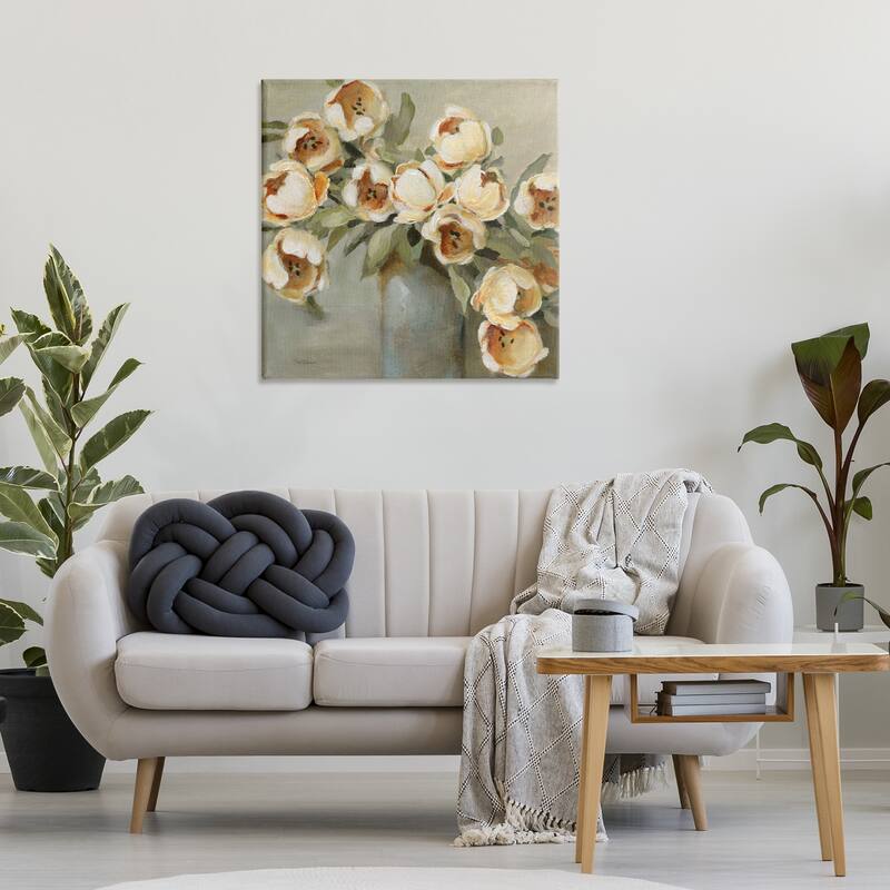 Stupell Curved Flowers in Vase Canvas Wall Art Design By Carol Robinson