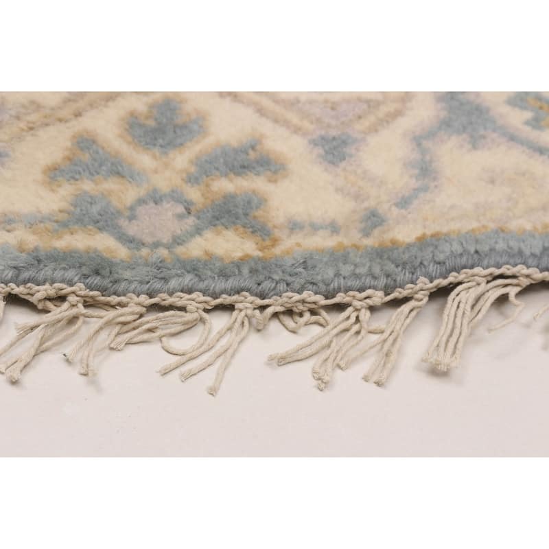 ECARPETGALLERY Hand-knotted Royal Oushak Light Denim Blue Wool Rug - 4'0 x 4'0