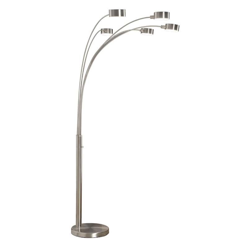 Artiva 88" 5 Arc Steel Tree Lamp w/ Dimmer Switch, Rotatable Shades