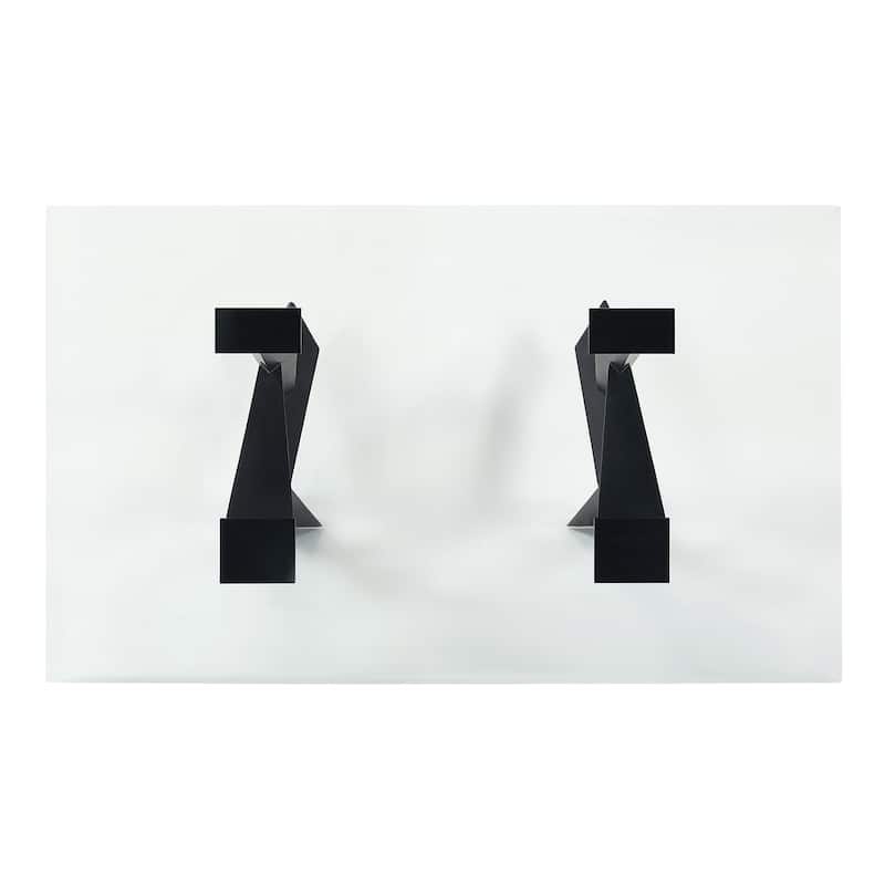 Furniture of America Zygard Modern Black 58-inch Glass Top Dining Table