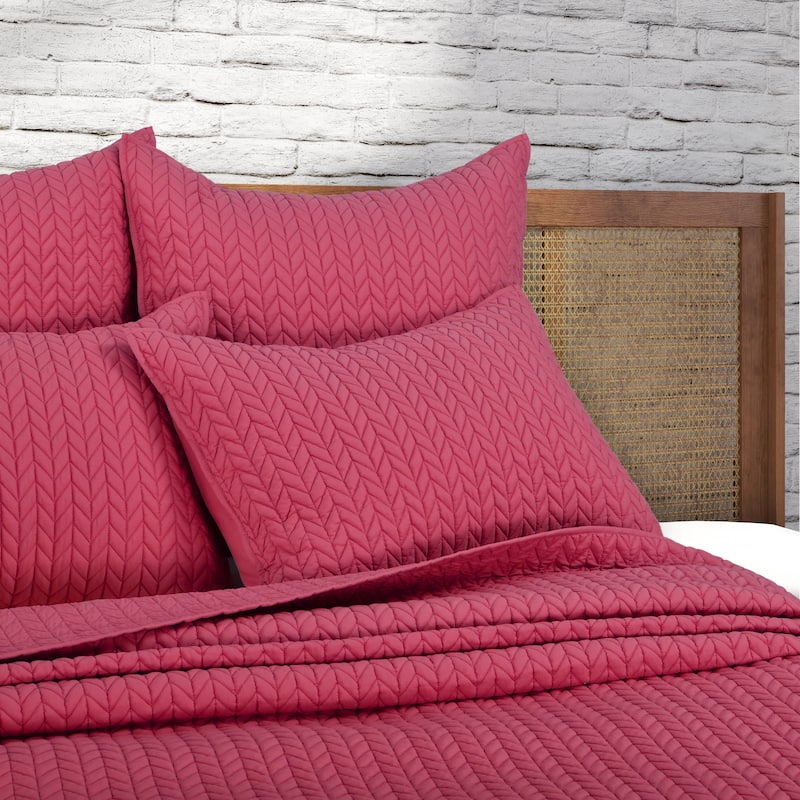Cayman Quilted Pillow Sham - Fuchsia - Standard