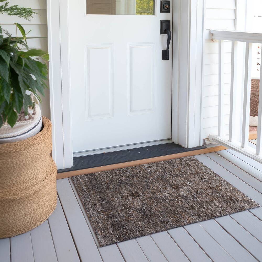 Machine Washable Indoor/ Outdoor Boho Global Chantille Rug