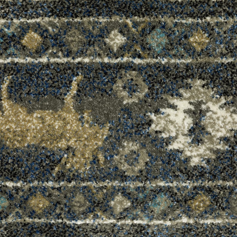 Style Haven Vance Southwestern Lodge Blue/ Gold Area Rug.