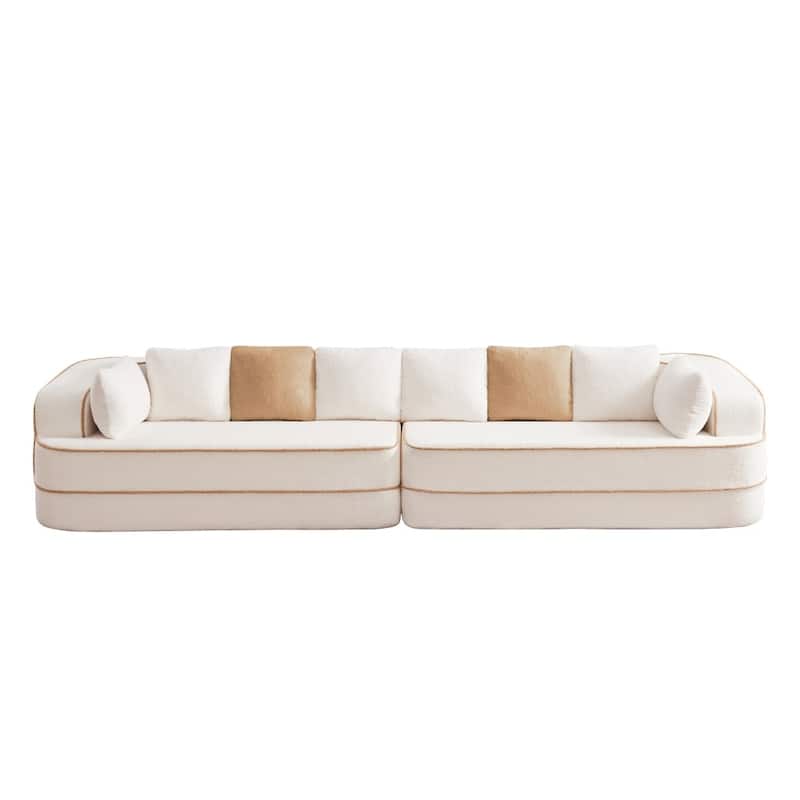 4-Seat Teddy Modular Boneless Sectional Sofa with Non-Slip Bottom for Living Room