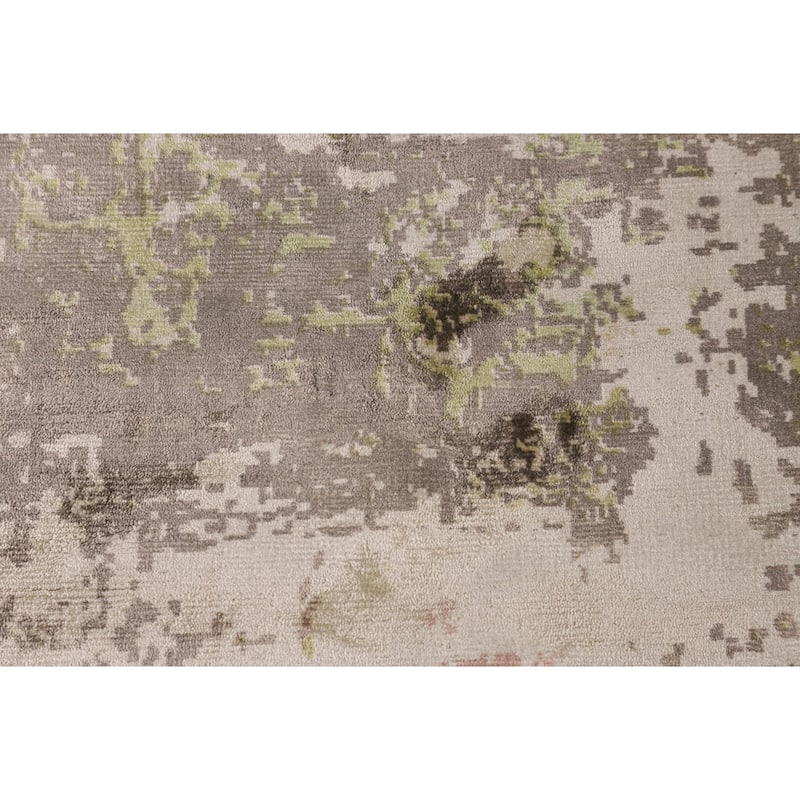 Contemporary / Abstract Area Rug Hand-Knotted Oriental Wool Carpet - 5'7" X 7'11"