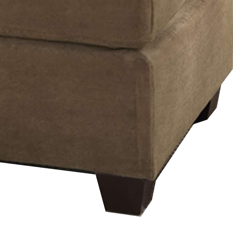 Cocktail Ottoman In Light Brown Waffle Suede Fabric - 20 H x 36 W x 26 L Inches