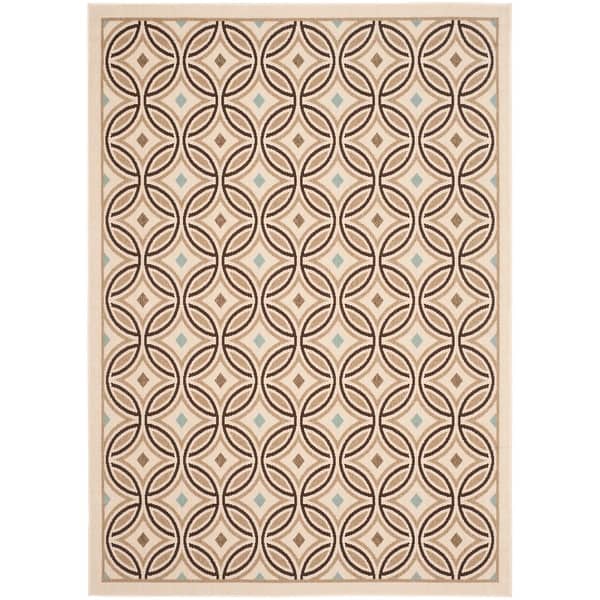 slide 2 of 2, SAFAVIEH Veranda Indoor/ Outdoor Waterproof Patio Backyard Rug 6' x 9' - Cream/Chocolate - Rectangle