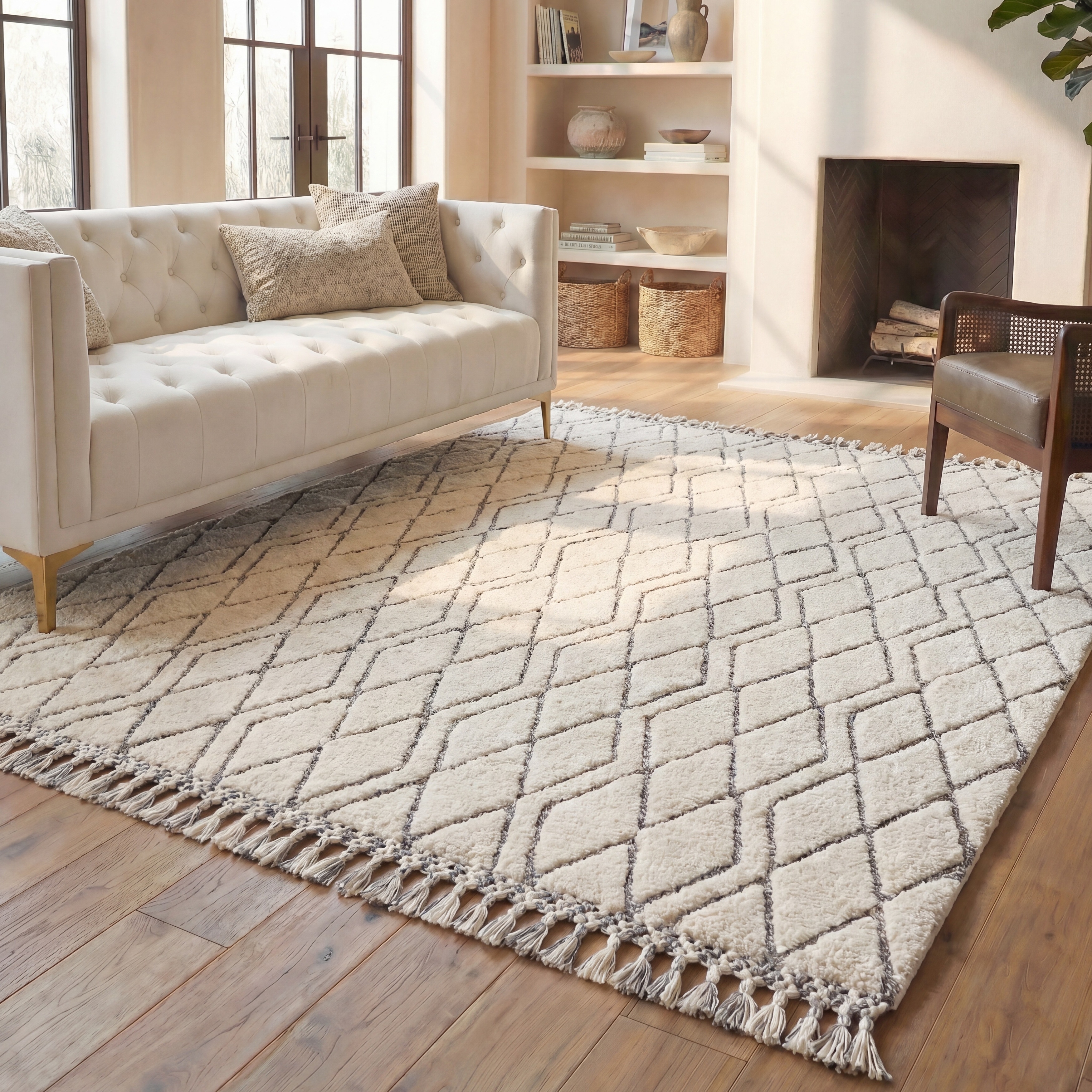 SAFAVIEH Handmade Casablanca Shag Jerneja Tribal Rug